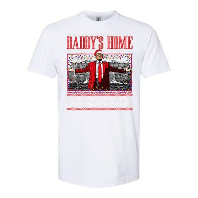 Funny DaddyS Home Trump Ugly Christmas Sweater Xmas Pajamas Softstyle CVC T-Shirt