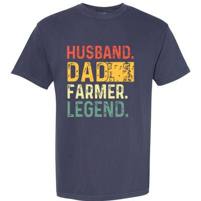 Fathers Day Husband Dad Farmer Legend Funny Vintage Garment-Dyed Heavyweight T-Shirt