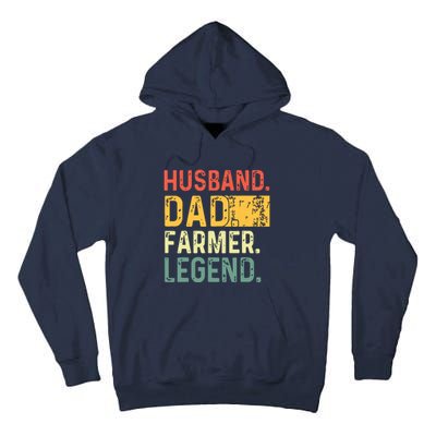 Fathers Day Husband Dad Farmer Legend Funny Vintage Tall Hoodie