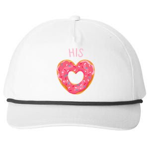 Funny Donut Heart His Donut Valentines Day Partner Gift Meaningful Gift Snapback Five-Panel Rope Hat