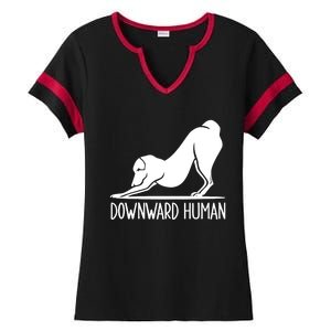 Funny Downward Hu Dog Yoga Design Cool Anime Print Cool Gift Ladies Halftime Notch Neck Tee