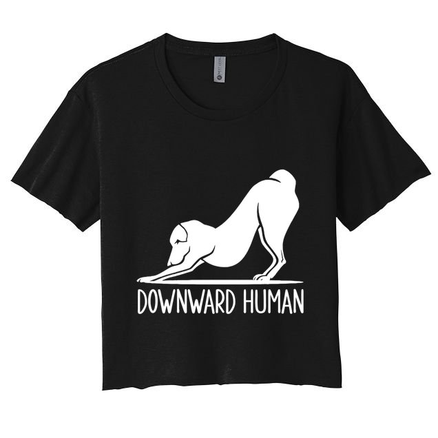 Funny Downward Hu Dog Yoga Design Cool Anime Print Cool Gift Crop Top