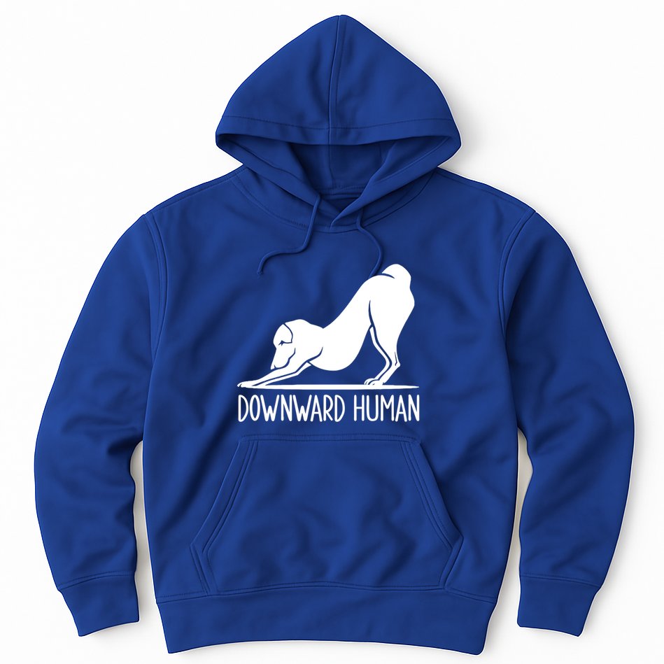 Funny Downward Hu Dog Yoga Design Cool Anime Print Cool Gift Hoodie