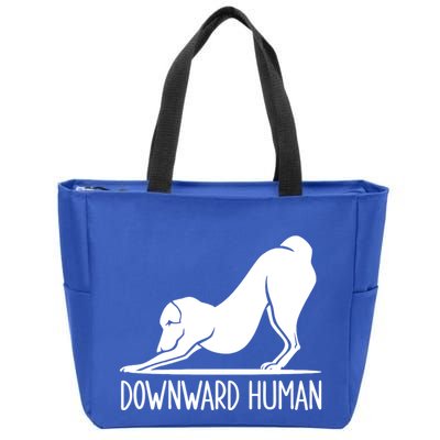 Funny Downward Hu Dog Yoga Design Cool Anime Print Cool Gift Zip Tote Bag