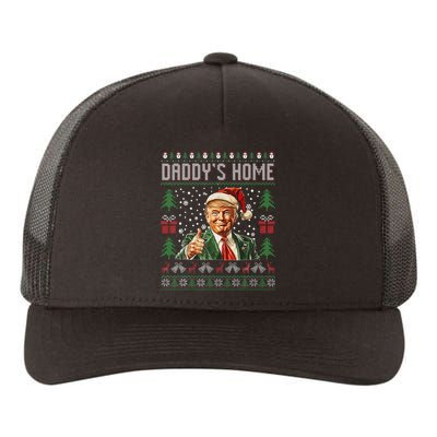 Funny DaddyS Home Trump Ugly Christmas Sweater Xmas Pajamas Yupoong Adult 5-Panel Trucker Hat