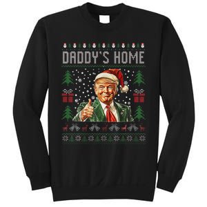 Funny DaddyS Home Trump Ugly Christmas Sweater Xmas Pajamas Sweatshirt