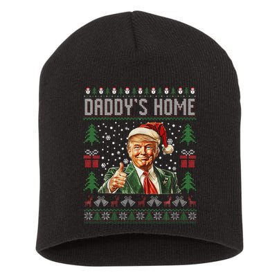 Funny DaddyS Home Trump Ugly Christmas Sweater Xmas Pajamas Short Acrylic Beanie