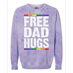 Free Dad Hugs Lgbt Supports Happy Pride Month Colorblast Crewneck Sweatshirt