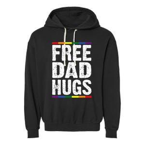 Free Dad Hugs Lgbt Supports Happy Pride Month Garment-Dyed Fleece Hoodie