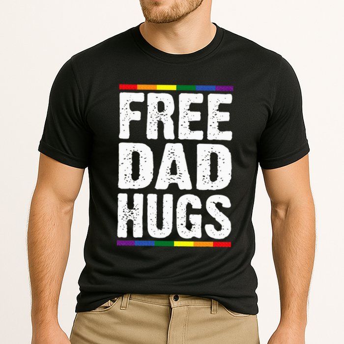 Free Dad Hugs Lgbt Supports Happy Pride Month Cooling Performance Crew T-Shirt