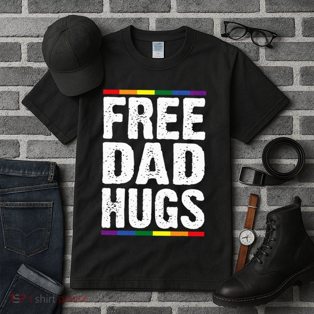 Free Dad Hugs Lgbt Supports Happy Pride Month Tall T-Shirt
