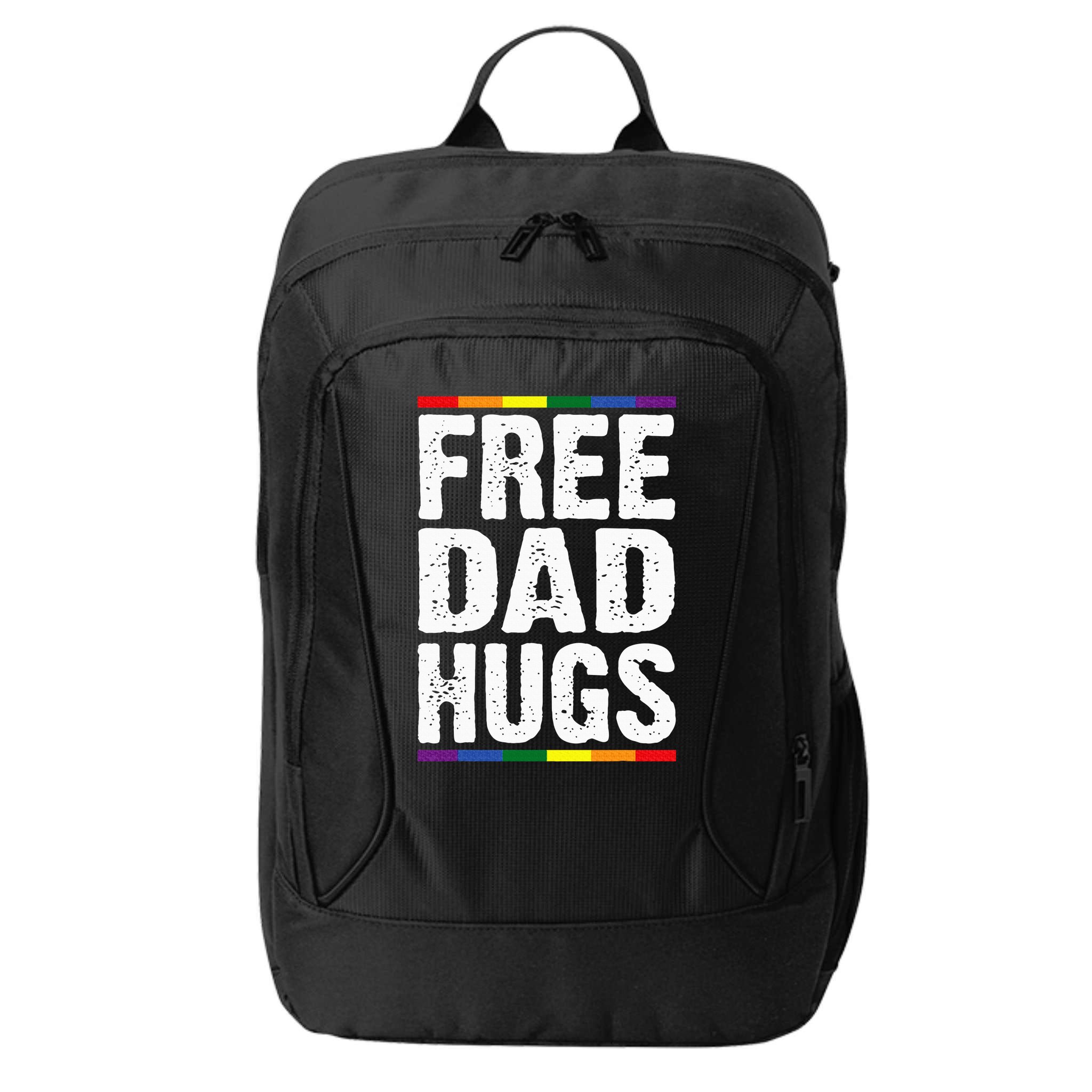 Free Dad Hugs Lgbt Supports Happy Pride Month City Backpack