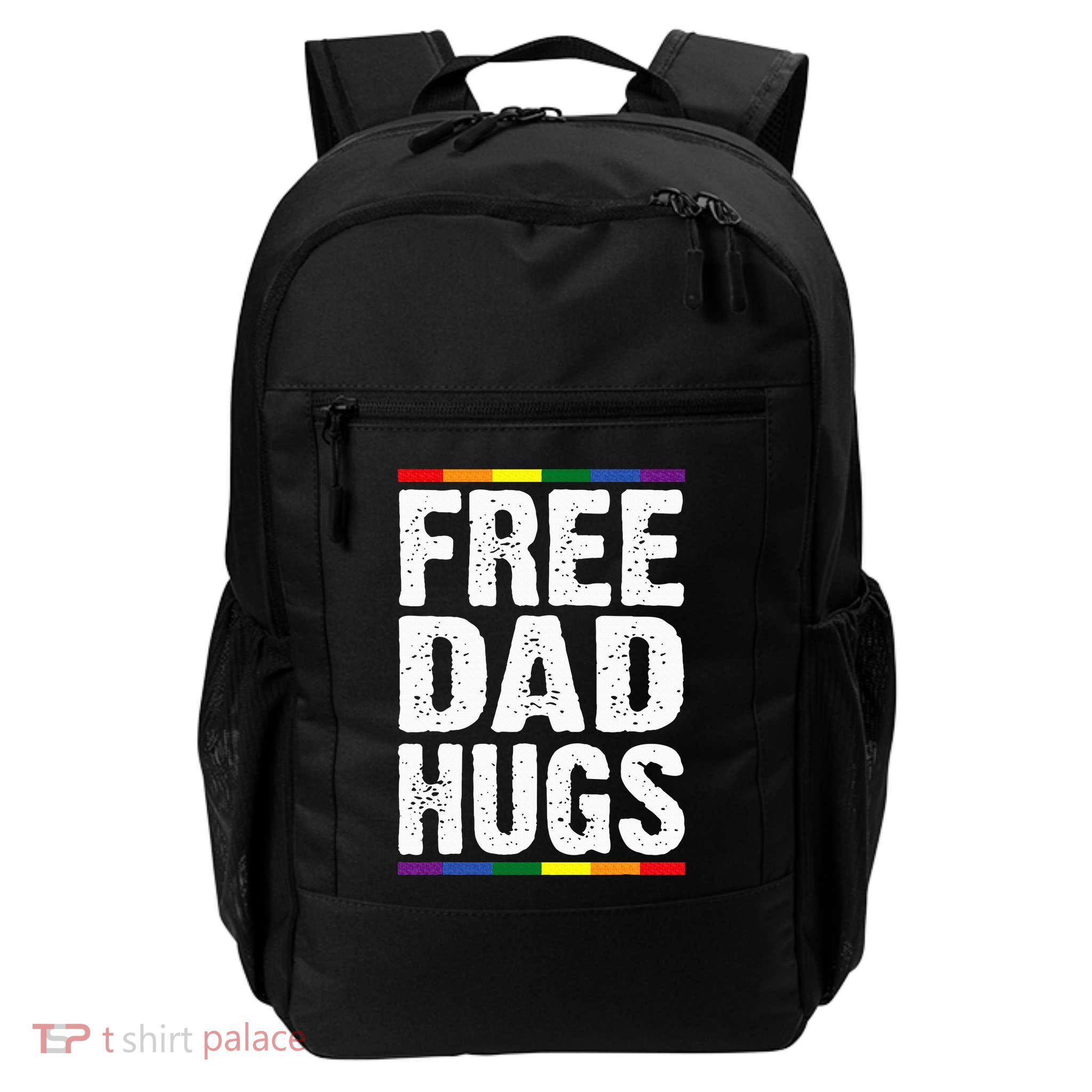 Free Dad Hugs Lgbt Supports Happy Pride Month Backpack