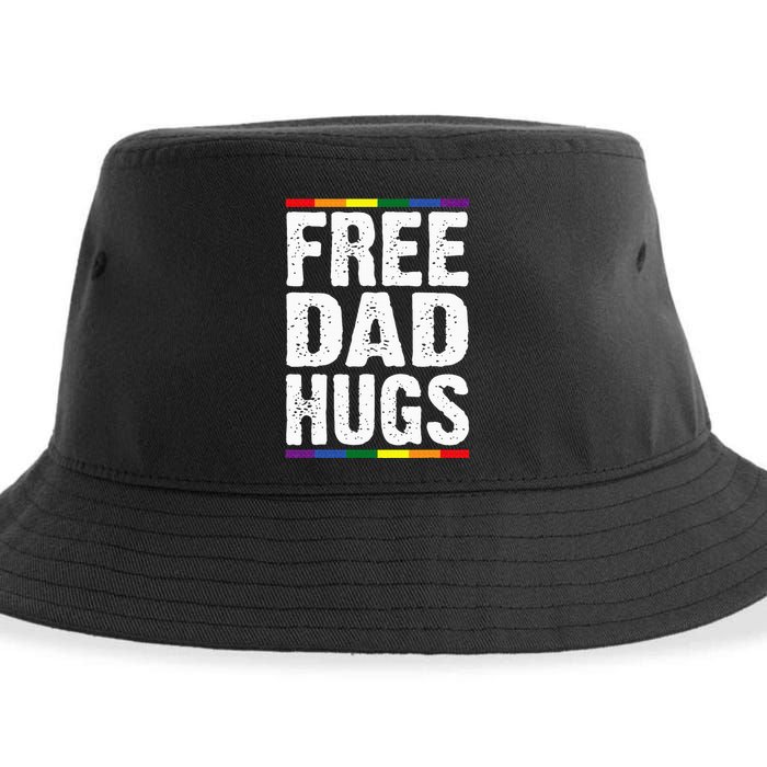 Free Dad Hugs Lgbt Supports Happy Pride Month Sustainable Bucket Hat