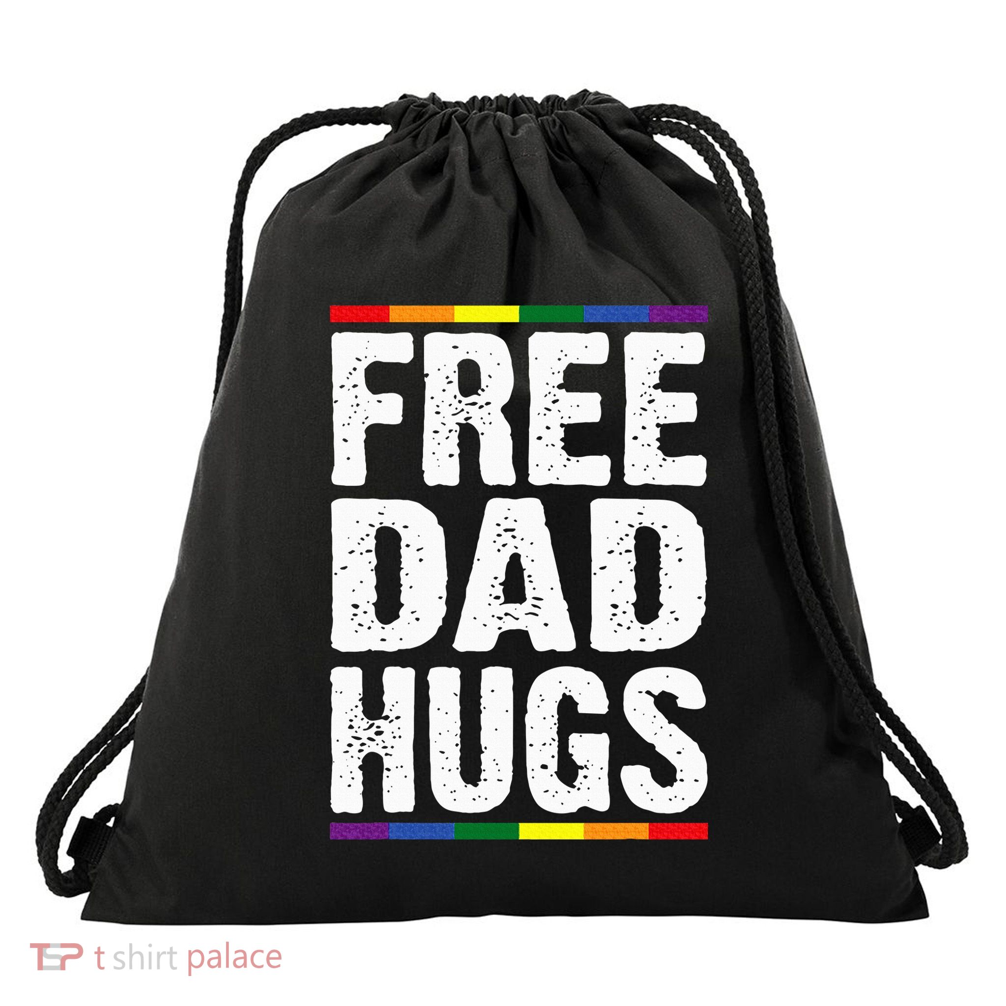 Free Dad Hugs Lgbt Supports Happy Pride Month Drawstring Bag