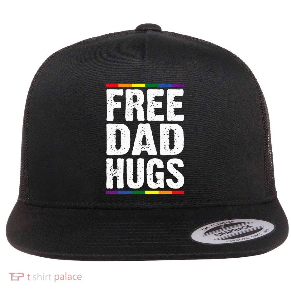Free Dad Hugs Lgbt Supports Happy Pride Month Flatbill Hat