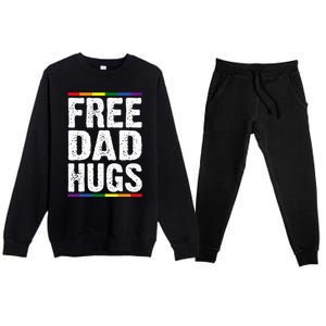 Free Dad Hugs Lgbt Supports Happy Pride Month Premium Crewneck Sweatsuit Set