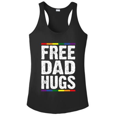 Free Dad Hugs Lgbt Supports Happy Pride Month Ladies PosiCharge Competitor Racerback Tank