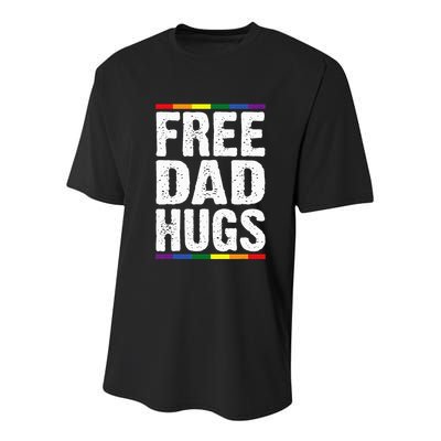 Free Dad Hugs Lgbt Supports Happy Pride Month Youth Performance Sprint T-Shirt