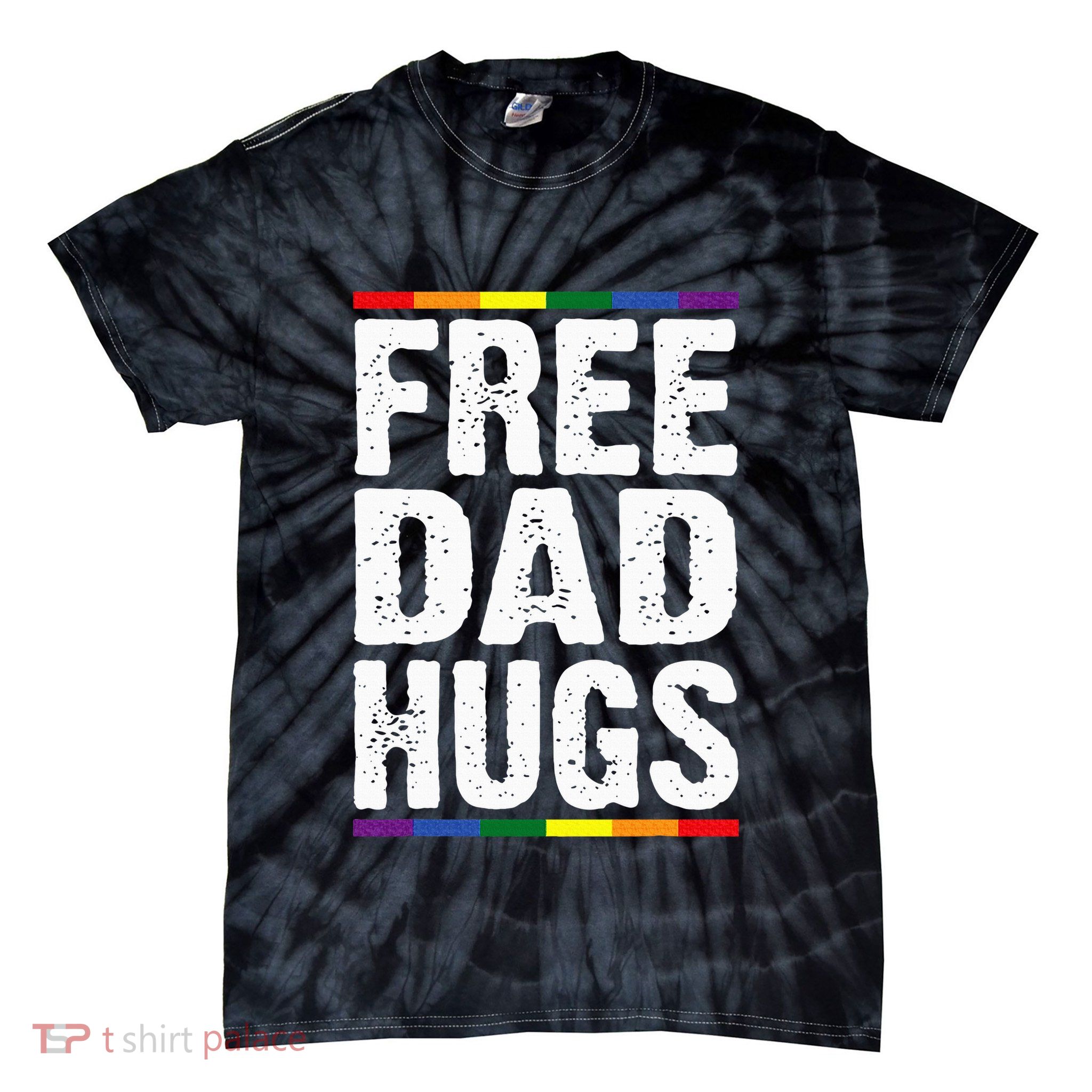Free Dad Hugs Lgbt Supports Happy Pride Month Tie-Dye T-Shirt