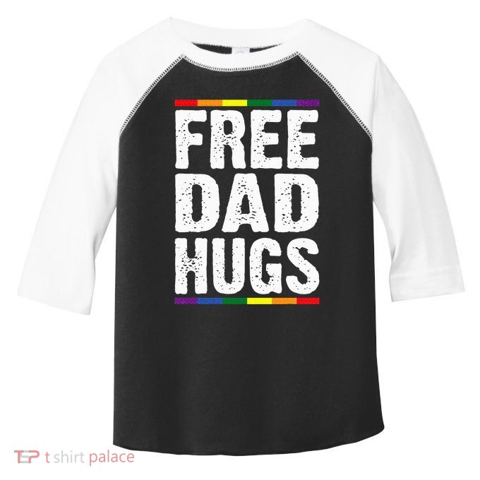 Free Dad Hugs Lgbt Supports Happy Pride Month Toddler Fine Jersey T-Shirt