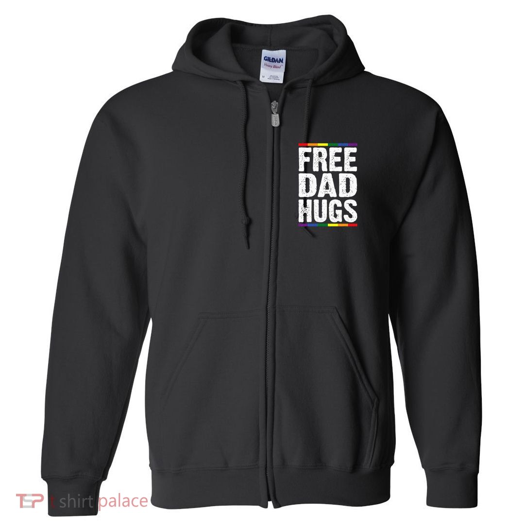 Free Dad Hugs Lgbt Supports Happy Pride Month Full Zip Hoodie