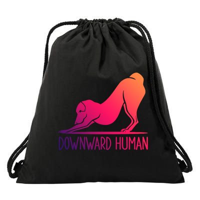 Funny Downward Hu Dog Yoga Design Cool Anime Print Meaningful Gift Drawstring Bag