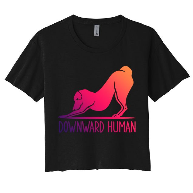 Funny Downward Hu Dog Yoga Design Cool Anime Print Meaningful Gift Crop Top