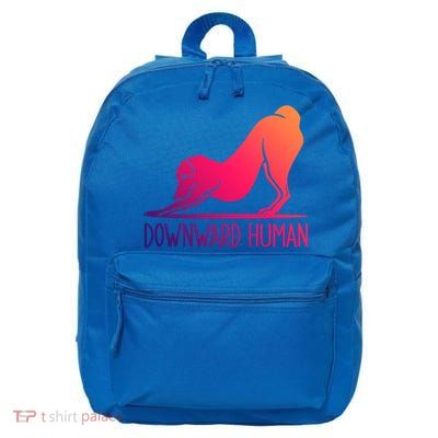 Funny Downward Hu Dog Yoga Design Cool Anime Print Meaningful Gift 16 in Basic Backpack