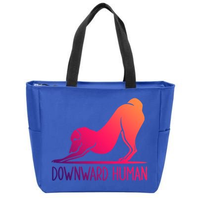Funny Downward Hu Dog Yoga Design Cool Anime Print Meaningful Gift Zip Tote Bag