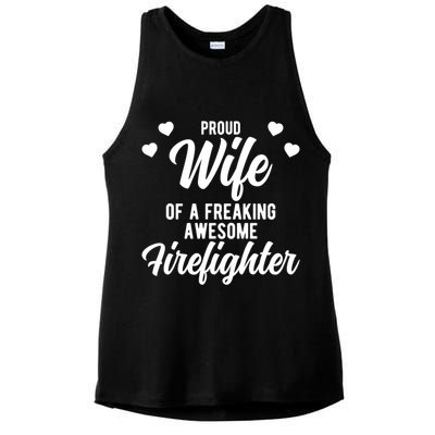 Fire Departt Husband Design For Firefighter Wife Gift Ladies PosiCharge Tri-Blend Wicking Tank