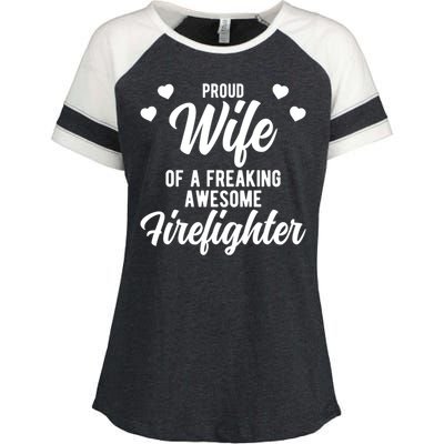 Fire Departt Husband Design For Firefighter Wife Gift Enza Ladies Jersey Colorblock Tee