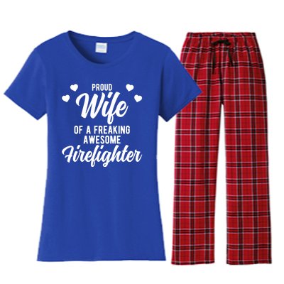 Fire Departt Husband Design For Firefighter Wife Gift Women's Flannel Pajama Set