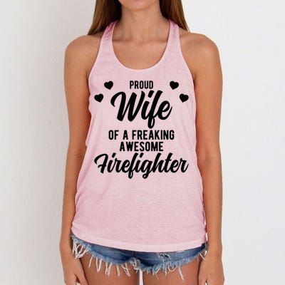 Fire Departt Husband Design For Firefighter Wife Gift Women's Knotted Racerback Tank