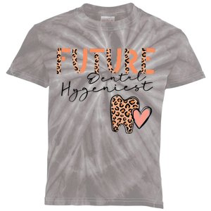 Future Dental Hygienist Cute Leopard Print Heart Design Kids Tie-Dye T-Shirt