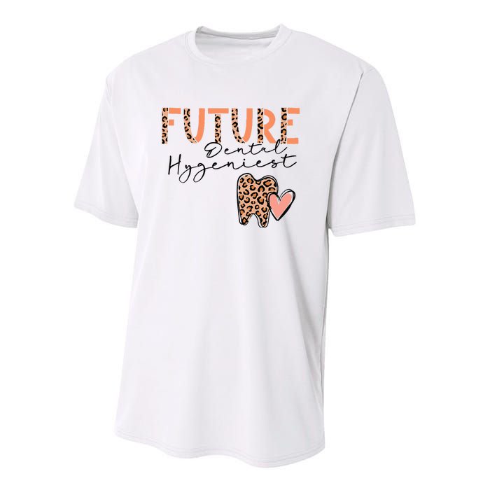 Future Dental Hygienist Cute Leopard Print Heart Design Youth Performance Sprint T-Shirt