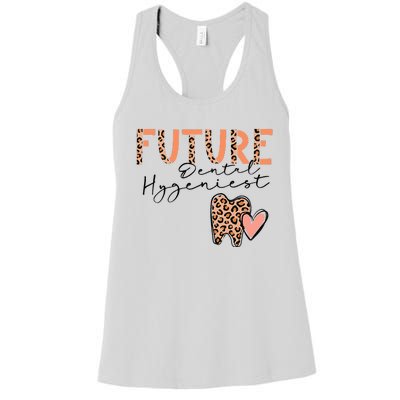 Future Dental Hygienist Cute Leopard Print Heart Design Women's Racerback Tank