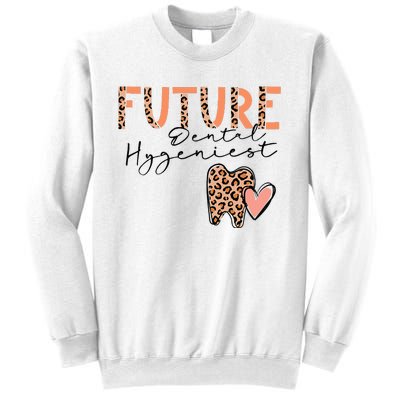 Future Dental Hygienist Cute Leopard Print Heart Design Sweatshirt