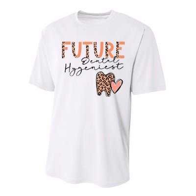 Future Dental Hygienist Cute Leopard Print Heart Design Performance Sprint T-Shirt