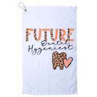 Future Dental Hygienist Cute Leopard Print Heart Design Platinum Collection Golf Towel