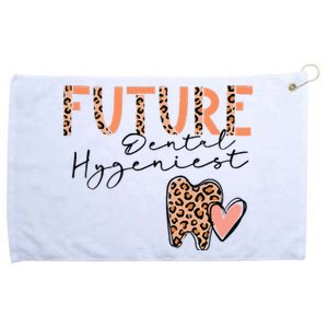 Future Dental Hygienist Cute Leopard Print Heart Design Grommeted Golf Towel