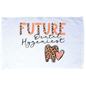 Future Dental Hygienist Cute Leopard Print Heart Design Microfiber Hand Towel