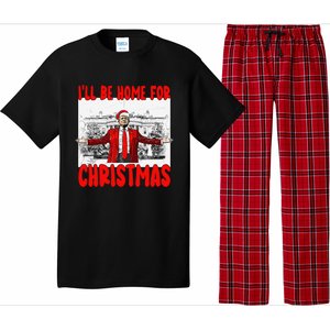 Funny DaddyS Home Trump I’Ll Be Home For Christmas 2024 Pajama Set