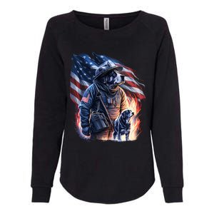 Fire Dog Hero Search and Rescue Squad Forest Service Womens California Wash Sweatshirt