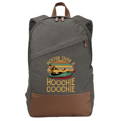 Funny Daddy Hotter Than A Hoochie Coochie Cotton Canvas Backpack