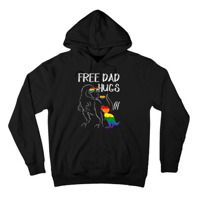 Free Dad Hugs LGBT Pride Dad Dinosaur Rex Proud Ally Hoodie