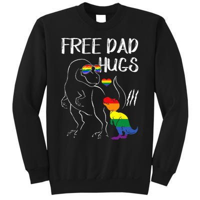 Free Dad Hugs LGBT Pride Dad Dinosaur Rex Proud Ally Sweatshirt