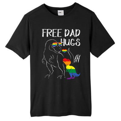 Free Dad Hugs LGBT Pride Dad Dinosaur Rex Proud Ally Tall Fusion ChromaSoft Performance T-Shirt