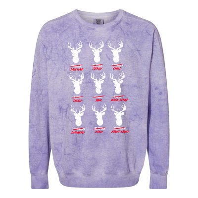 Funny Deer Hunters Santa's Reindeer Great Gift Deer Cuisine Funny Gift Colorblast Crewneck Sweatshirt