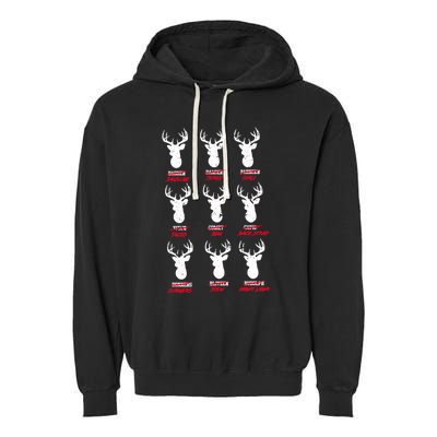 Funny Deer Hunters Santa's Reindeer Great Gift Deer Cuisine Funny Gift Garment-Dyed Fleece Hoodie